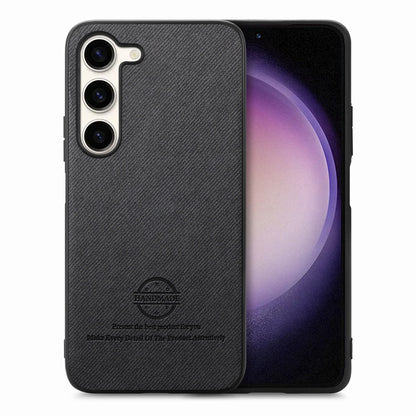 Samsung Galaxy S23+ 5G Case - Vegan Leather and Twill Fabric Skin with Anti-Scratch and Drop Protection Back Phone Case