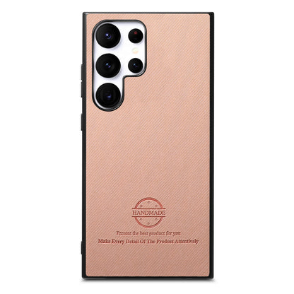 Samsung Galaxy S23 Ultra 5G Case - Vegan Leather and Twill Fabric Skin with Anti-Scratch and Drop Protection Back Phone Case