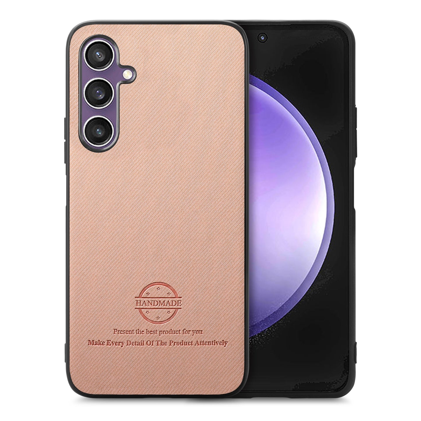 Samsung Galaxy S23 FE 5G Case - Vegan Leather and Twill Fabric Skin with Anti-Scratch and Drop Protection Back Phone Case