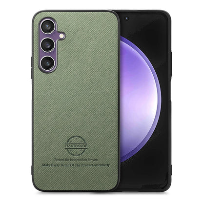 Samsung Galaxy S23 FE 5G Case - Vegan Leather and Twill Fabric Skin with Anti-Scratch and Drop Protection Back Phone Case