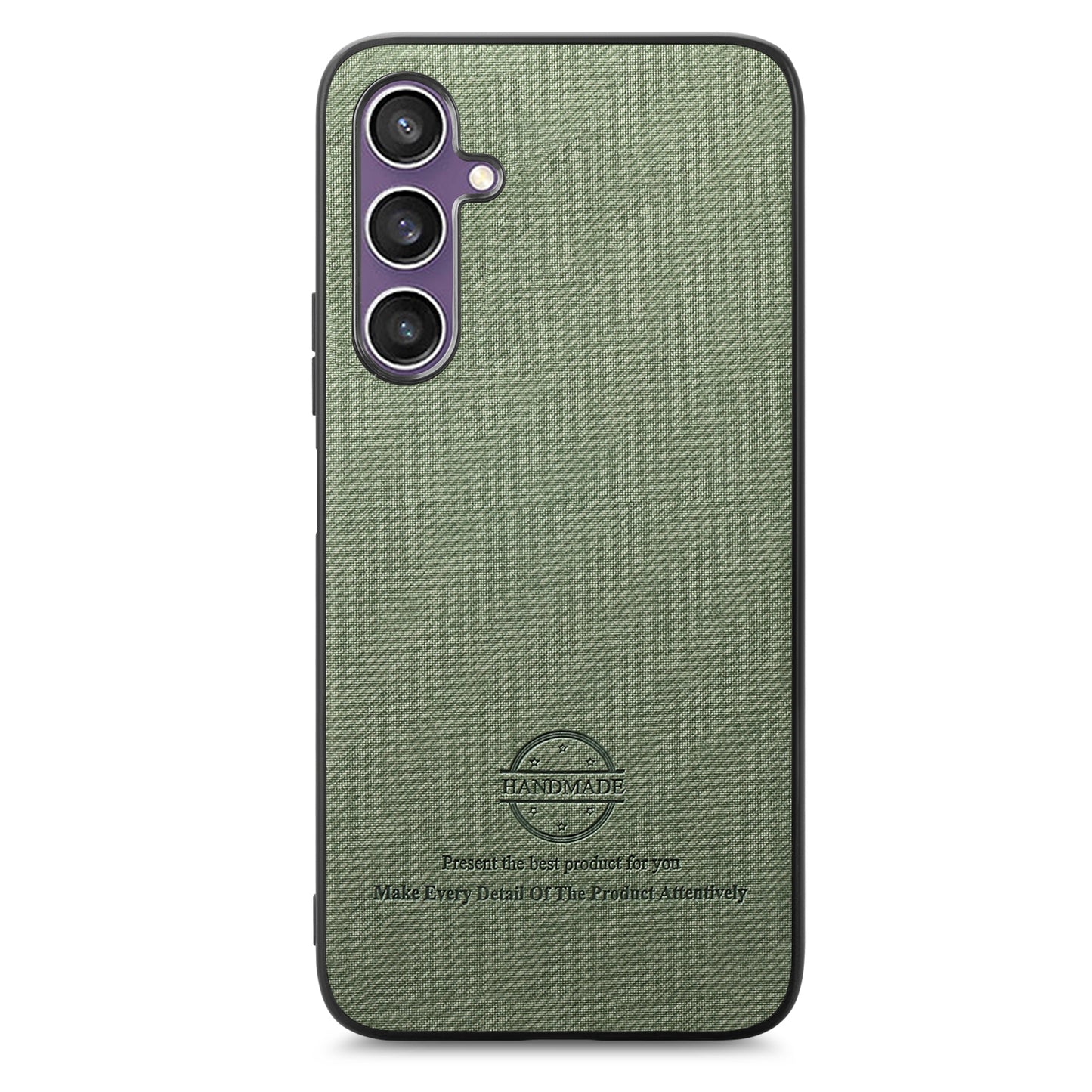 Samsung Galaxy S23 FE 5G Case - Vegan Leather and Twill Fabric Skin with Anti-Scratch and Drop Protection Back Phone Case