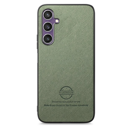 Samsung Galaxy S23 FE 5G Case - Vegan Leather and Twill Fabric Skin with Anti-Scratch and Drop Protection Back Phone Case