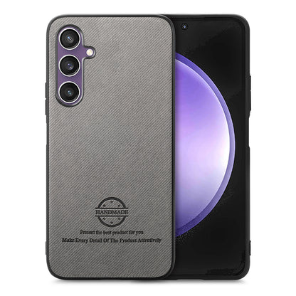 Samsung Galaxy S23 FE 5G Case - Vegan Leather and Twill Fabric Skin with Anti-Scratch and Drop Protection Back Phone Case