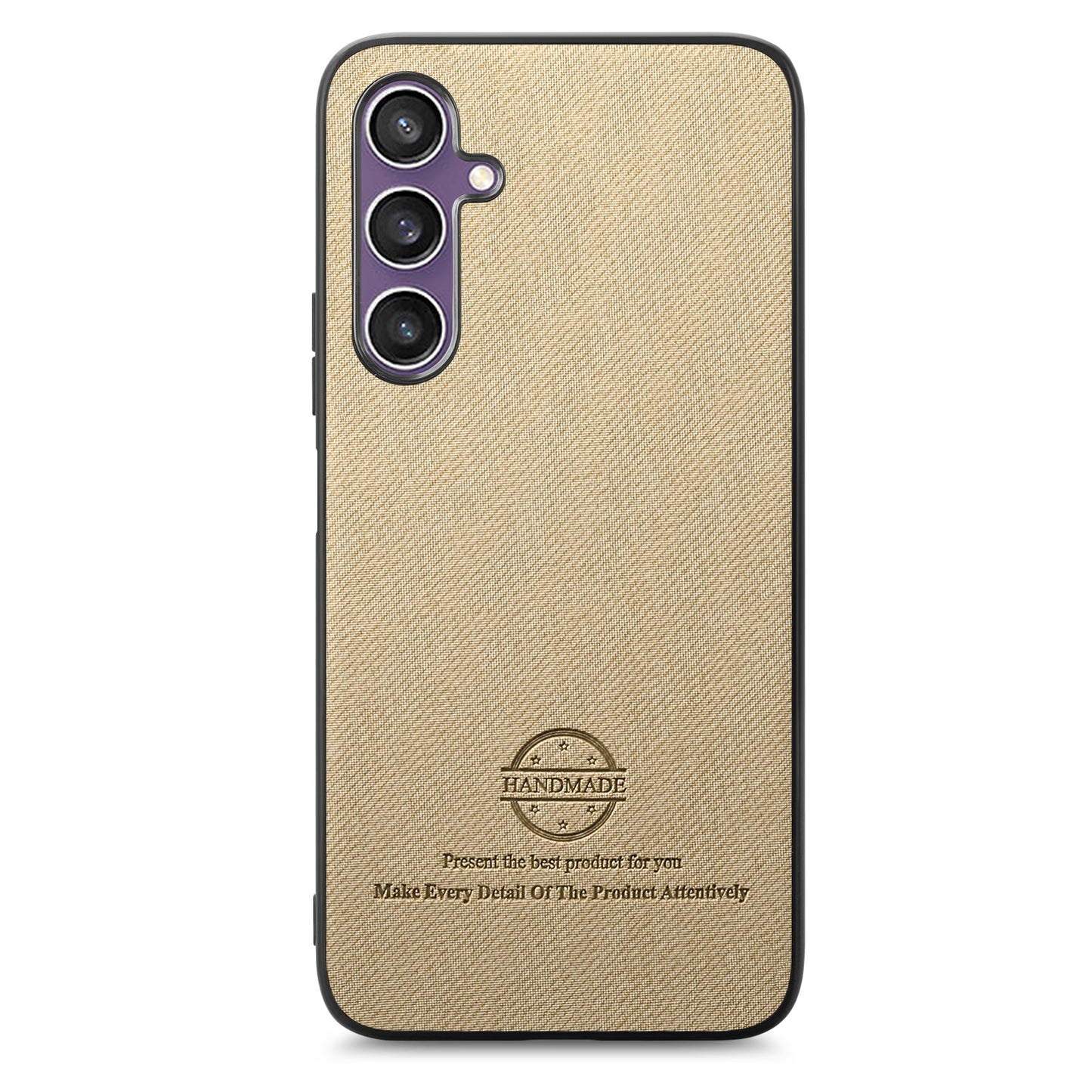 Samsung Galaxy S23 FE 5G Case - Vegan Leather and Twill Fabric Skin with Anti-Scratch and Drop Protection Back Phone Case