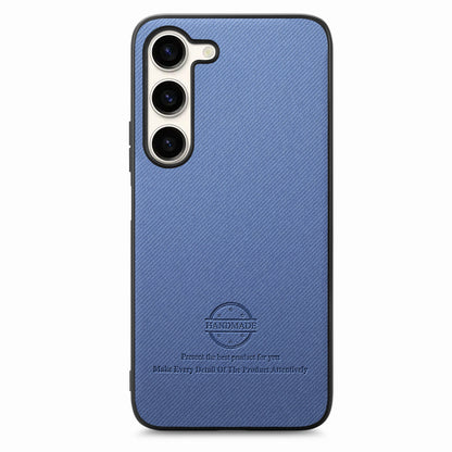 Samsung Galaxy S24 5G Case - Vegan Leather and Twill Fabric Skin with Anti-Scratch and Drop Protection Back Phone Case