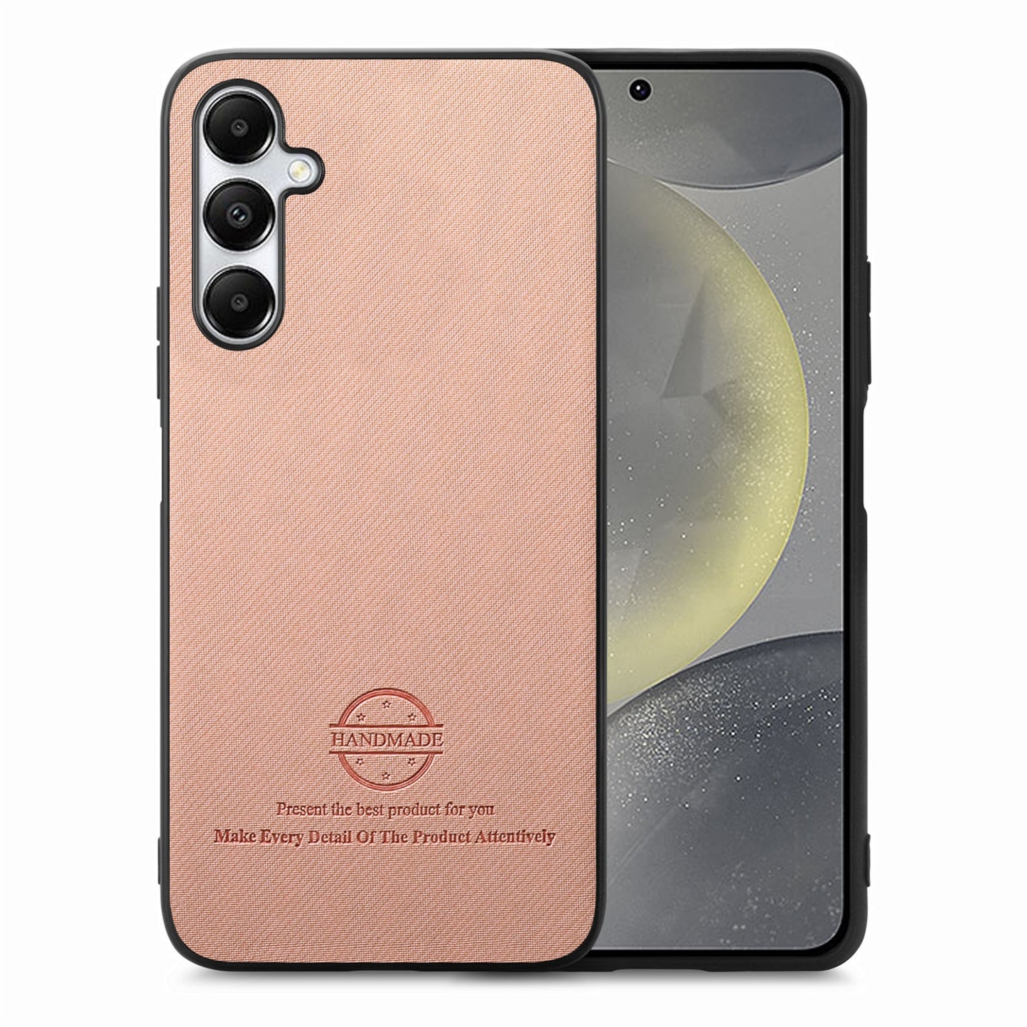 Samsung Galaxy S24 5G Case - Vegan Leather and Twill Fabric Skin with Anti-Scratch and Drop Protection Back Phone Case