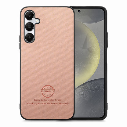 Samsung Galaxy S24 5G Case - Vegan Leather and Twill Fabric Skin with Anti-Scratch and Drop Protection Back Phone Case