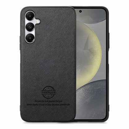 Samsung Galaxy S24 5G Case - Vegan Leather and Twill Fabric Skin with Anti-Scratch and Drop Protection Back Phone Case