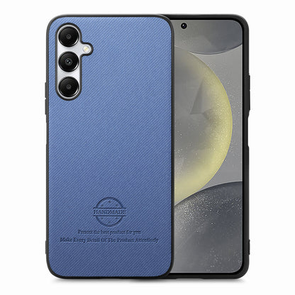 Samsung Galaxy S24+ 5G Case - Vegan Leather and Twill Fabric Skin with Anti-Scratch and Drop Protection Back Phone Case