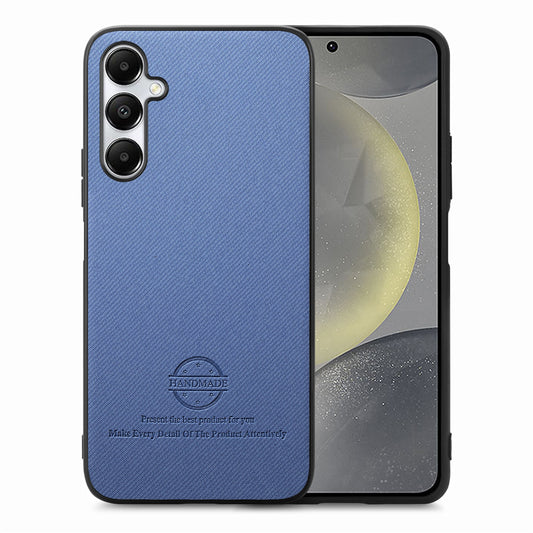 Samsung Galaxy S24+ 5G Case - Vegan Leather and Twill Fabric Skin with Anti-Scratch and Drop Protection Back Phone Case