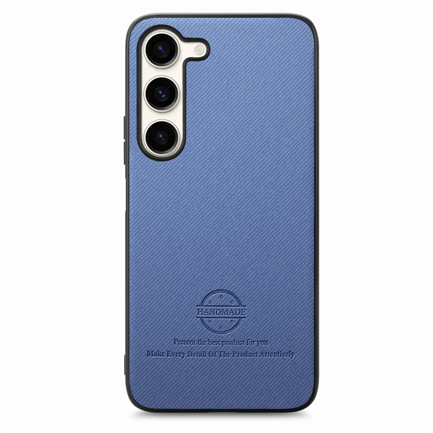 Samsung Galaxy S24+ 5G Case - Vegan Leather and Twill Fabric Skin with Anti-Scratch and Drop Protection Back Phone Case