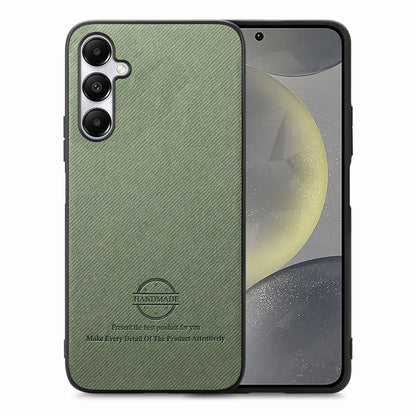 Samsung Galaxy S24+ 5G Case - Vegan Leather and Twill Fabric Skin with Anti-Scratch and Drop Protection Back Phone Case