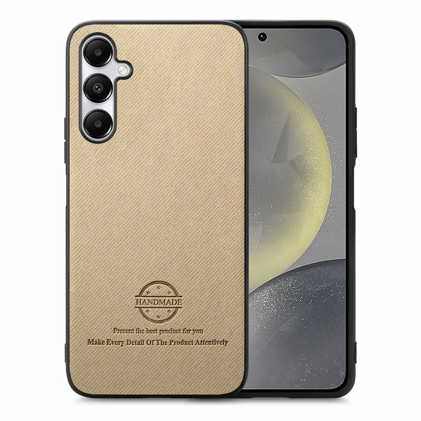 Samsung Galaxy S24+ 5G Case - Vegan Leather and Twill Fabric Skin with Anti-Scratch and Drop Protection Back Phone Case