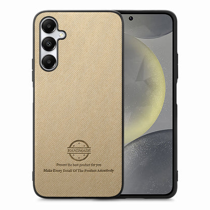 Samsung Galaxy S24+ 5G Case - Vegan Leather and Twill Fabric Skin with Anti-Scratch and Drop Protection Back Phone Case