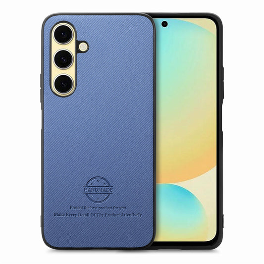 Samsung Galaxy S24 FE 5G Case - Vegan Leather and Twill Fabric Skin with Anti-Scratch and Drop Protection Back Phone Case