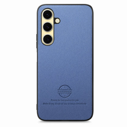 Samsung Galaxy S24 FE 5G Case - Vegan Leather and Twill Fabric Skin with Anti-Scratch and Drop Protection Back Phone Case