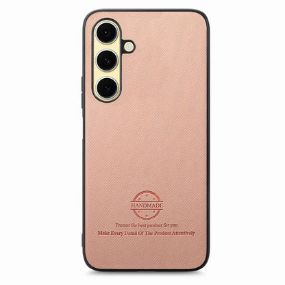 Samsung Galaxy S24 FE 5G Case - Vegan Leather and Twill Fabric Skin with Anti-Scratch and Drop Protection Back Phone Case