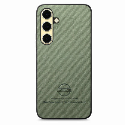 Samsung Galaxy S24 FE 5G Case - Vegan Leather and Twill Fabric Skin with Anti-Scratch and Drop Protection Back Phone Case