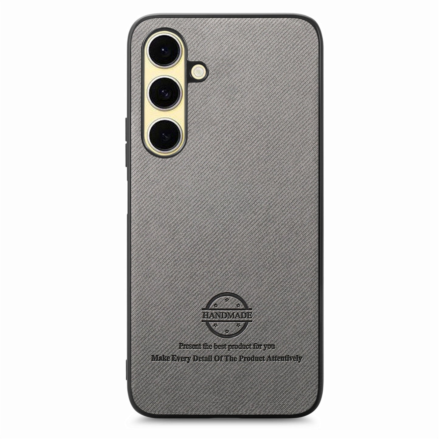 Samsung Galaxy S24 FE 5G Case - Vegan Leather and Twill Fabric Skin with Anti-Scratch and Drop Protection Back Phone Case