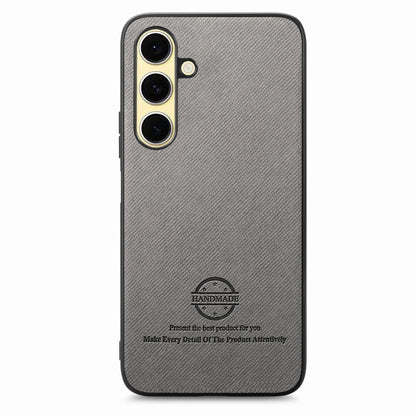 Samsung Galaxy S24 FE 5G Case - Vegan Leather and Twill Fabric Skin with Anti-Scratch and Drop Protection Back Phone Case