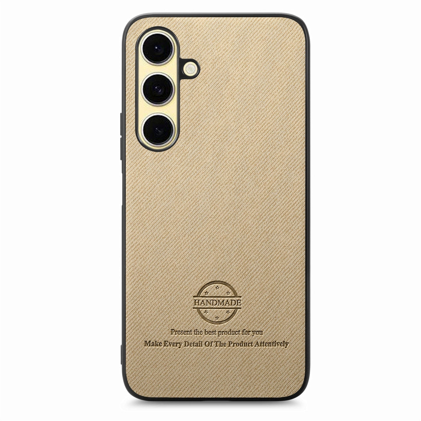 Samsung Galaxy S24 FE 5G Case - Vegan Leather and Twill Fabric Skin with Anti-Scratch and Drop Protection Back Phone Case