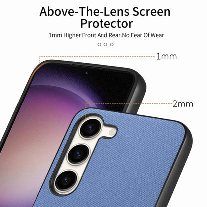 Samsung Galaxy A13 5G Case - Vegan Leather and Twill Fabric Skin with Anti-Scratch and Drop Protection Back Phone Case