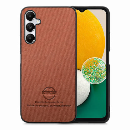 Samsung Galaxy A13 5G Case - Vegan Leather and Twill Fabric Skin with Anti-Scratch and Drop Protection Back Phone Case