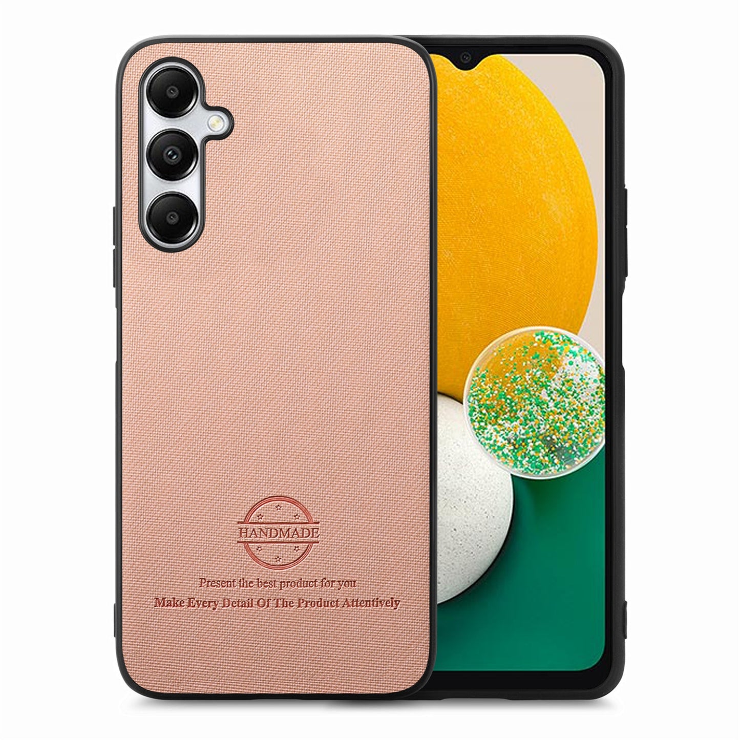 Samsung Galaxy A13 5G Case - Vegan Leather and Twill Fabric Skin with Anti-Scratch and Drop Protection Back Phone Case