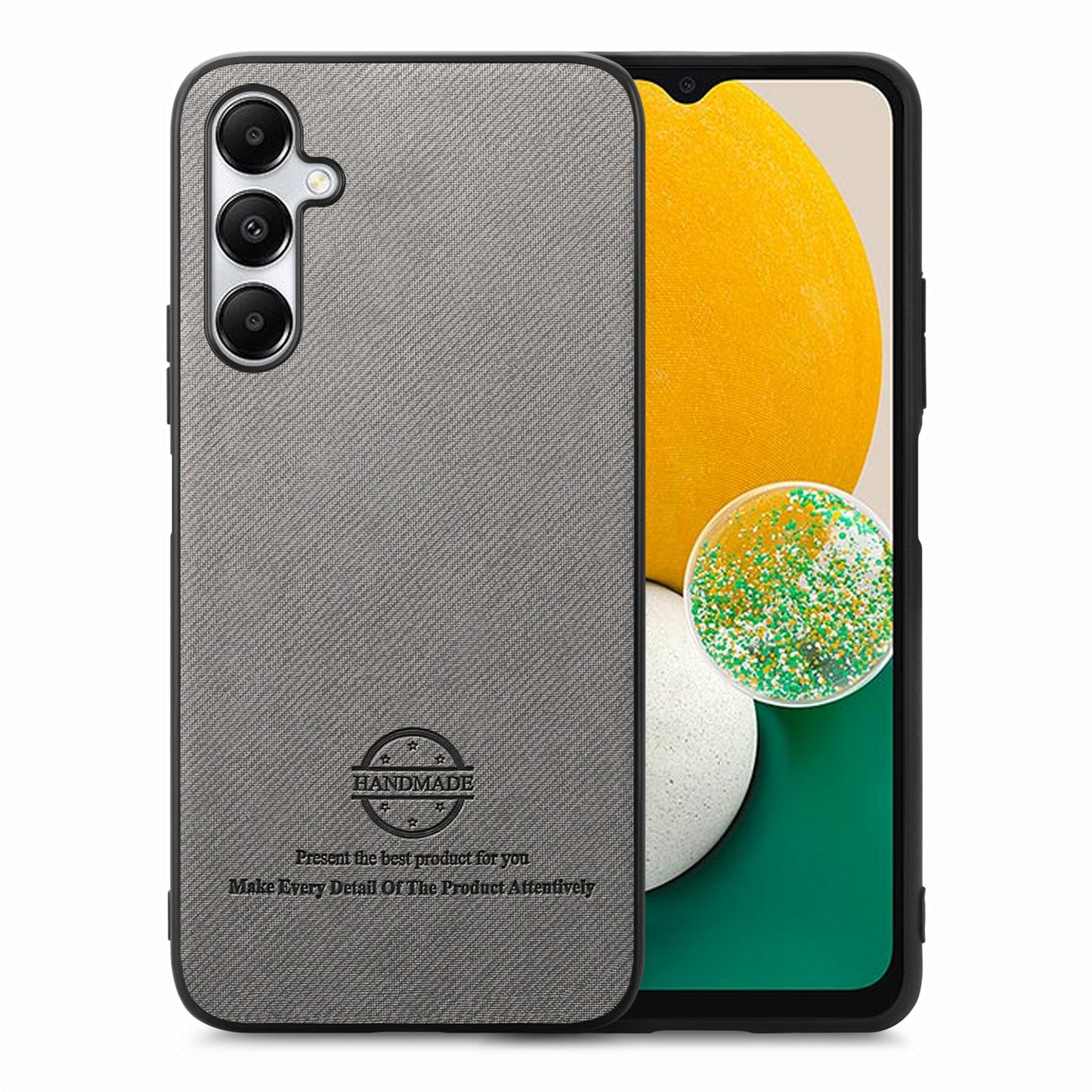 Samsung Galaxy A13 5G Case - Vegan Leather and Twill Fabric Skin with Anti-Scratch and Drop Protection Back Phone Case