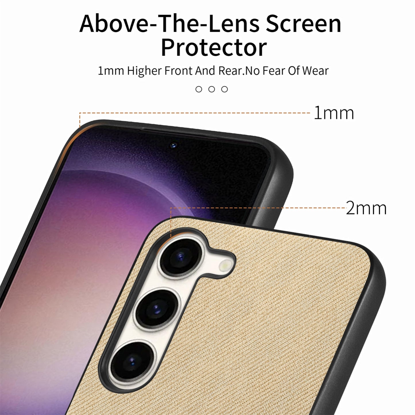 Samsung Galaxy A13 5G Case - Vegan Leather and Twill Fabric Skin with Anti-Scratch and Drop Protection Back Phone Case