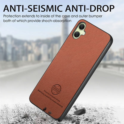Samsung Galaxy A04 4G Case - Vegan Leather and Twill Fabric Skin with Anti-Scratch and Drop Protection Back Phone Case