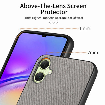 Samsung Galaxy A04 4G Case - Vegan Leather and Twill Fabric Skin with Anti-Scratch and Drop Protection Back Phone Case
