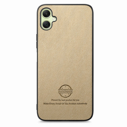 Samsung Galaxy A04 4G Case - Vegan Leather and Twill Fabric Skin with Anti-Scratch and Drop Protection Back Phone Case