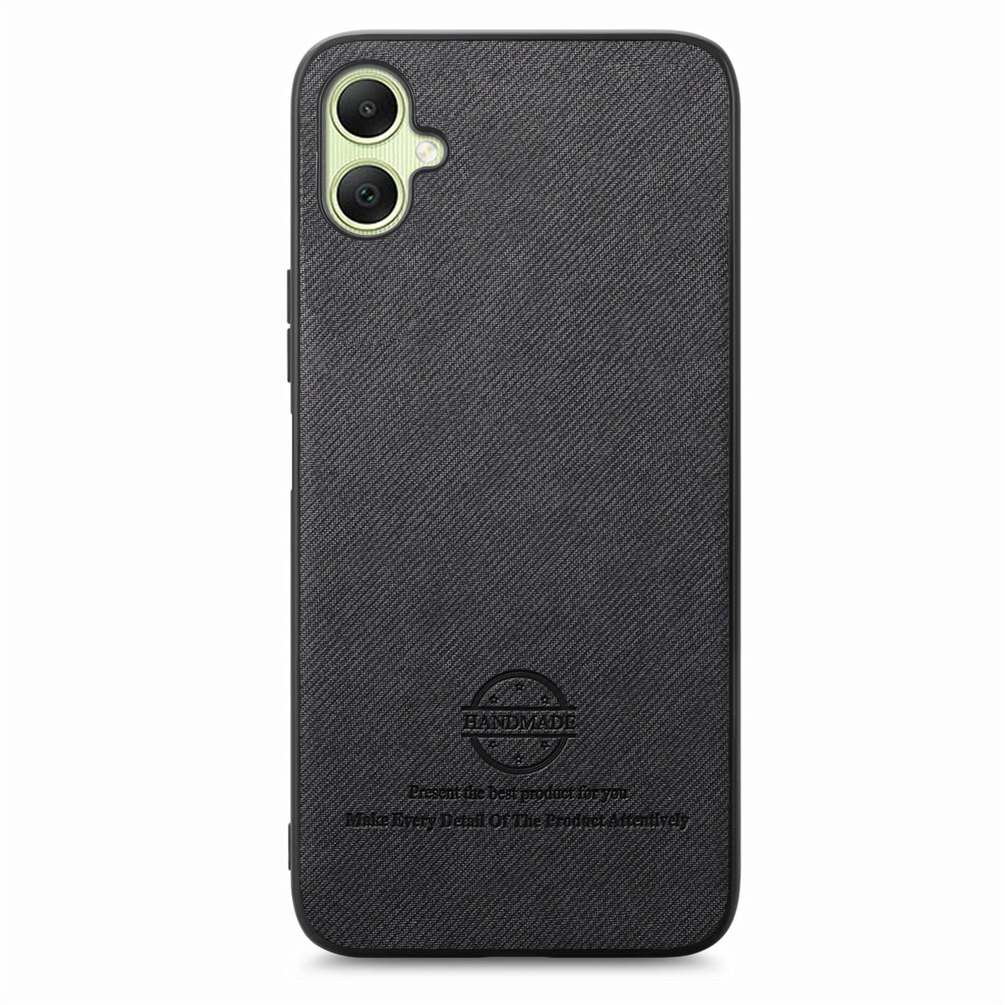 Samsung Galaxy A04 4G Case - Vegan Leather and Twill Fabric Skin with Anti-Scratch and Drop Protection Back Phone Case