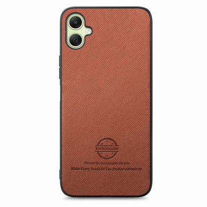 Samsung Galaxy A04e Case - Vegan Leather and Twill Fabric Skin with Anti-Scratch and Drop Protection Back Phone Case