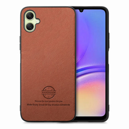 Samsung Galaxy M04 Case - Vegan Leather and Twill Fabric Skin with Anti-Scratch and Drop Protection Back Phone Case