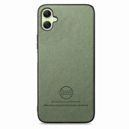 Samsung Galaxy A04e Case - Vegan Leather and Twill Fabric Skin with Anti-Scratch and Drop Protection Back Phone Case