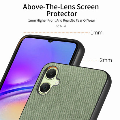 Samsung Galaxy A04e Case - Vegan Leather and Twill Fabric Skin with Anti-Scratch and Drop Protection Back Phone Case