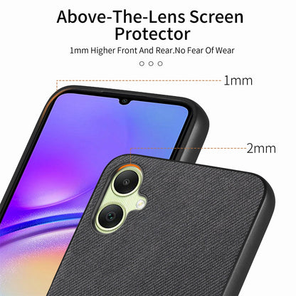 Samsung Galaxy A04e Case - Vegan Leather and Twill Fabric Skin with Anti-Scratch and Drop Protection Back Phone Case
