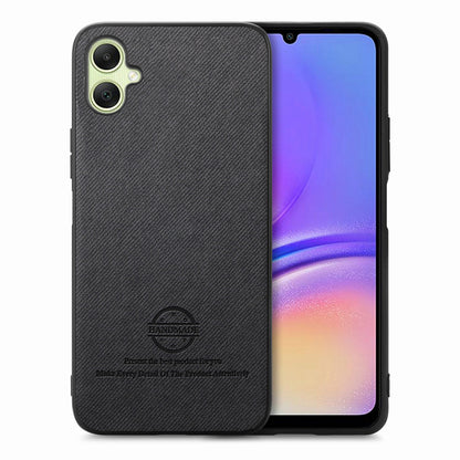 Samsung Galaxy M04 Case - Vegan Leather and Twill Fabric Skin with Anti-Scratch and Drop Protection Back Phone Case