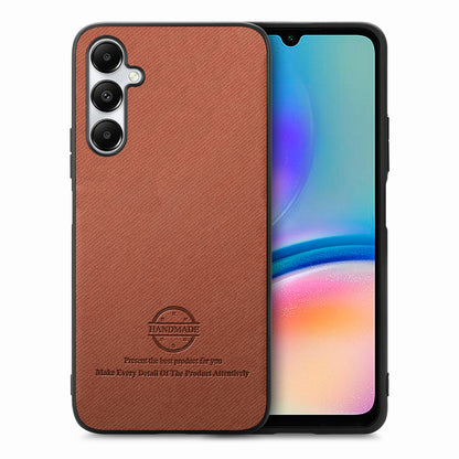 Samsung Galaxy A05s Case - Vegan Leather and Twill Fabric Skin with Anti-Scratch and Drop Protection Back Phone Case