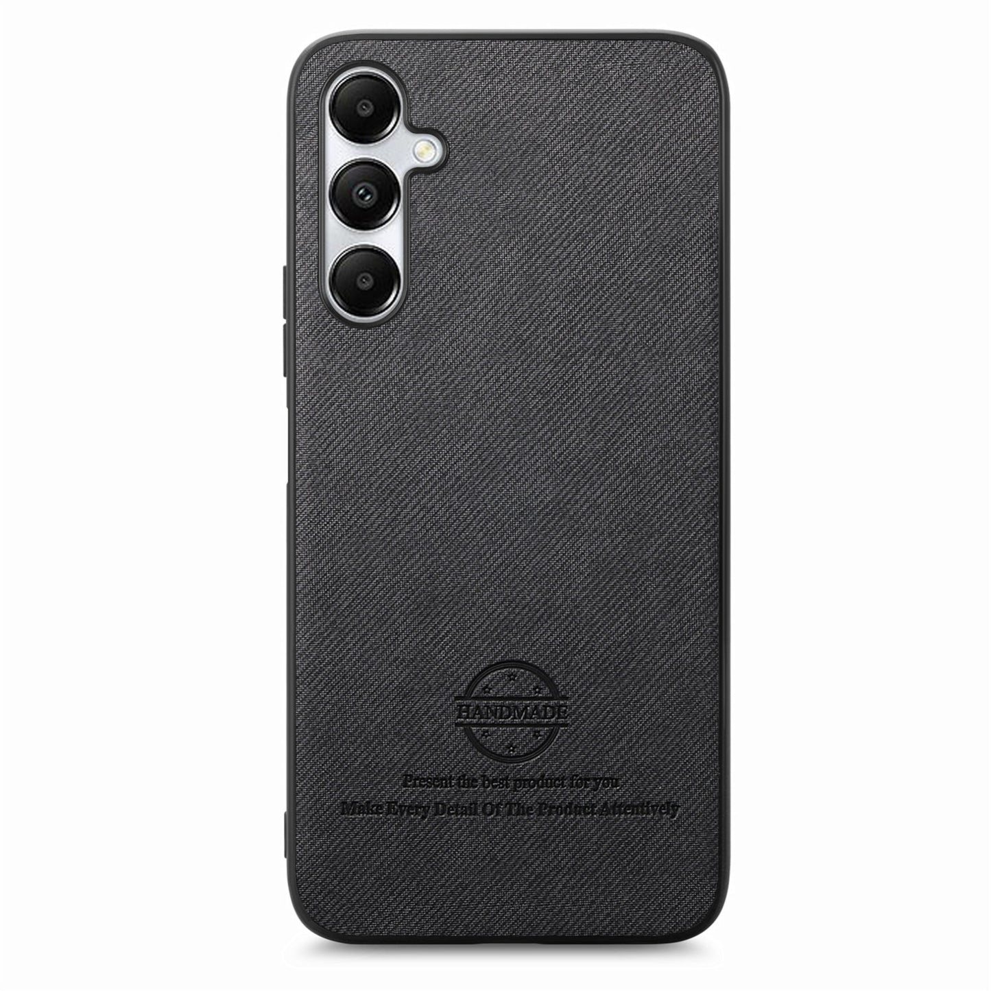Samsung Galaxy A05s Case - Vegan Leather and Twill Fabric Skin with Anti-Scratch and Drop Protection Back Phone Case