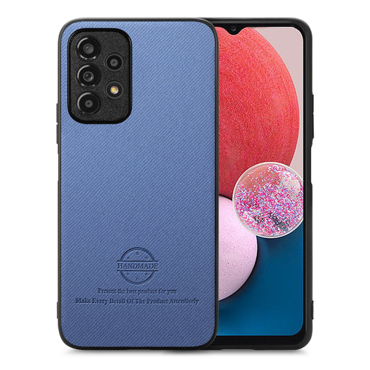 Samsung Galaxy A13 4G Case - Vegan Leather and Twill Fabric Skin with Anti-Scratch and Drop Protection Back Phone Case