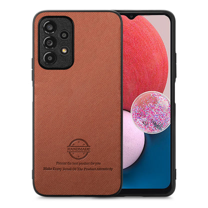 Samsung Galaxy A13 4G Case - Vegan Leather and Twill Fabric Skin with Anti-Scratch and Drop Protection Back Phone Case