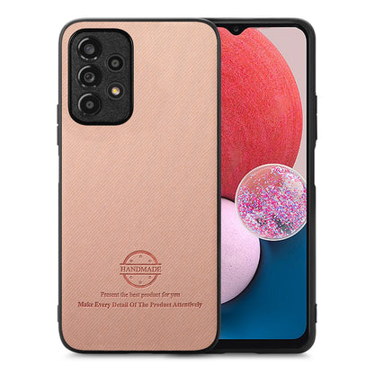 Samsung Galaxy A13 4G Case - Vegan Leather and Twill Fabric Skin with Anti-Scratch and Drop Protection Back Phone Case