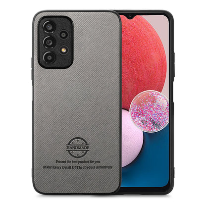 Samsung Galaxy A13 4G Case - Vegan Leather and Twill Fabric Skin with Anti-Scratch and Drop Protection Back Phone Case