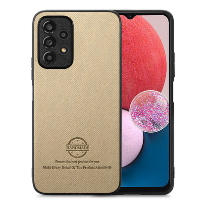 Samsung Galaxy A13 4G Case - Vegan Leather and Twill Fabric Skin with Anti-Scratch and Drop Protection Back Phone Case