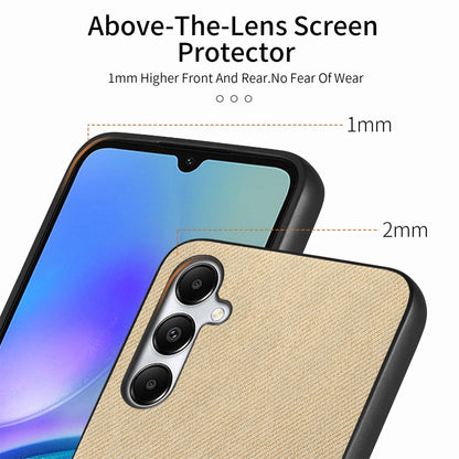 Samsung Galaxy A13 4G Case - Vegan Leather and Twill Fabric Skin with Anti-Scratch and Drop Protection Back Phone Case