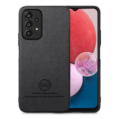Samsung Galaxy A13 4G Case - Vegan Leather and Twill Fabric Skin with Anti-Scratch and Drop Protection Back Phone Case