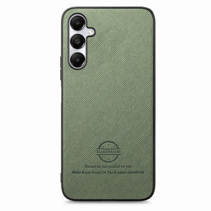 Samsung Galaxy A14 Case - Vegan Leather and Twill Fabric Skin with Anti-Scratch and Drop Protection Back Phone Case